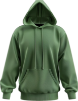 Green Hooded Sweatshirt with Front Pocket png