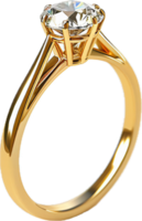 Gold Engagement Ring with Diamond Solitaire. png