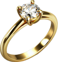 Gold Engagement Ring with Diamond Solitaire. png