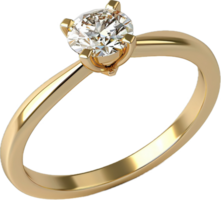 Gold Engagement Ring with Diamond Solitaire. png