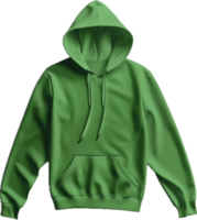 Green Hooded Sweatshirt with Front Pocket png