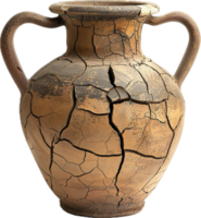 antigo rachado cerâmica vaso com alças. png