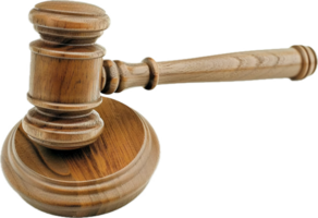 Wooden Judge Gavel on Sound. png