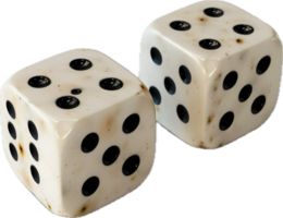 Pair of White Dice with Black Dots. png