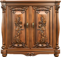 rustik trä- skåp med korsade panel dörrar. png