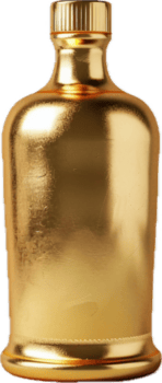 Elegant Golden Bottle with Smooth Finish. png