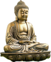 Golden Buddha Statue in Meditation Pose. png