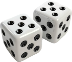 Pair of White Dice with Black Dots. png