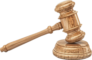 Wooden Judge Gavel on Sound. png