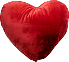 Red Heart-Shaped Velvet Pillow Cushion. png