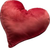 Red Heart-Shaped Velvet Pillow Cushion. png