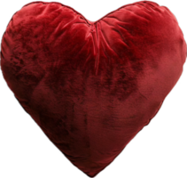 Red Heart-Shaped Velvet Pillow Cushion. png