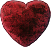 Red Heart-Shaped Velvet Pillow Cushion. png