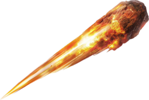 Fiery Meteor Streaking Through the Sky. png