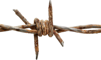Rusty Barbed Wire Close-Up. png