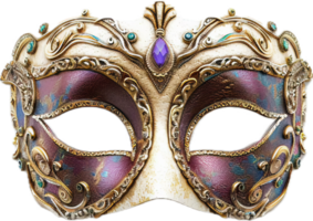 utsmyckad venetian mask med guld detaljering. png