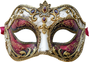 Ornate Venetian Mask with Gold Detailing. png