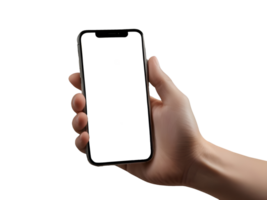hand innehav smart telefon attrapp och skärm transparent png
