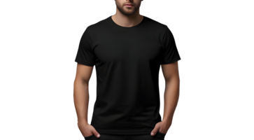 t shirt round neck front, back and side view on transparent background png