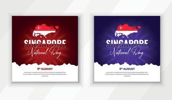Social media post design template for National Event Day of Singapore Independence Day vector