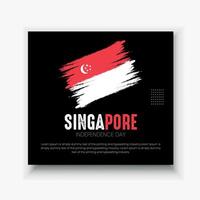 Social media post design template for national Event day of Singapore vector
