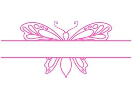 Hand Drawn Butterfly Frame Line Art vector