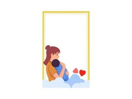 Mother and Baby Frame Background vector