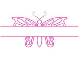 Butterfly vintage Frame Line Art vector