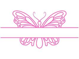 Butterfly Frame Line Art Illustration vector