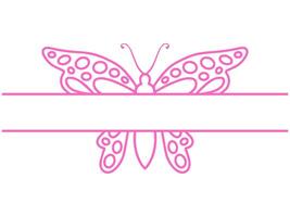 Butterfly Frame Line Art Illustration vector