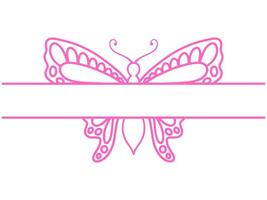 Butterfly Frame Sketch Line Art vector