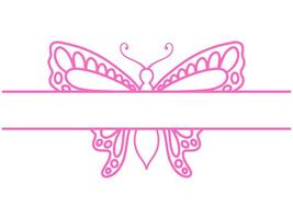 Butterfly Frame Sketch Line Art vector