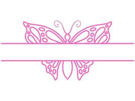 Butterfly Frame Sketch Line Art vector