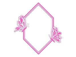 Hand Drawn Butterfly Frame Line Art vector