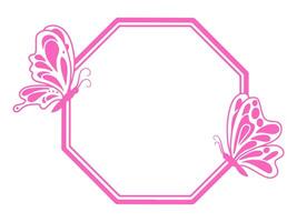 Butterfly Frame Sketch Line Art vector