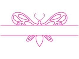 Butterfly Frame Line Art Illustration vector