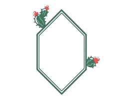 Cactus Line Art Frame Background vector