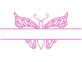 Hand Drawn Butterfly Frame Line Art vector