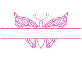 Hand Drawn Butterfly Frame Line Art vector