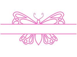 Butterfly Frame Line Art Illustration vector