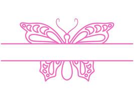 Butterfly Frame Line Art Illustration vector