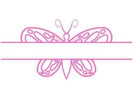 Butterfly vintage Frame Line Art vector