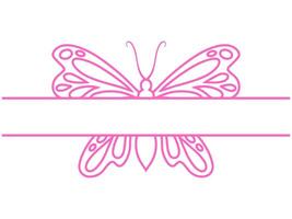 Hand Drawn Butterfly Frame Line Art vector