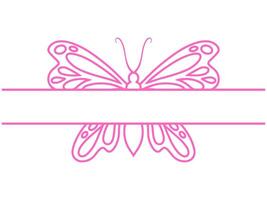 Hand Drawn Butterfly Frame Line Art vector