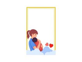 Mother and Baby Frame Background vector