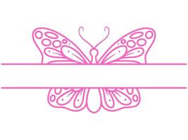 Butterfly Frame Sketch Line Art vector