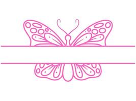 Butterfly Frame Sketch Line Art vector