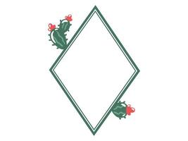 Cactus Frame Outline Background vector