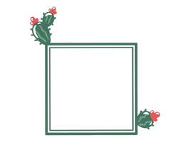 Cactus Frame Line Art Illustration vector