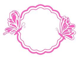 Butterfly Frame Line Art Illustration vector